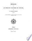 Mémoire sur les opérations financières des Templiers
