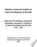 Mémoire vivante des familles de Saint-Jean-Baptiste de Rouville