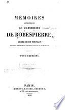 Mémoires authentiques de Maximilien de Robespierre