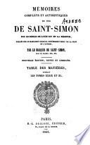 Mémoires complets et authentiques du duc de Saint-Simon