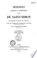 Mémoires complets et authentiques du duc de Saint-Simon sur le siècle de Louis XIV et la Régence: 1709