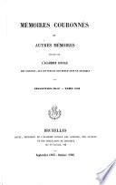 Mémoires couronnés et autres mémoires