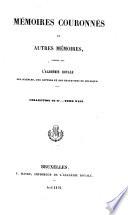 Mémoires couronnés et autres mémoires