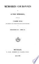 Mémoires couronnés et autres mémoires