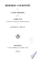 Mémoires couronnés et autres mémoires