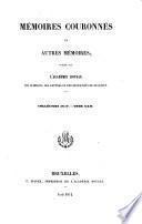 Mémoires couronnés et autres mémoires publiés par l'Académie royale des sciences, des lettres et des beaux-arts de Belgique