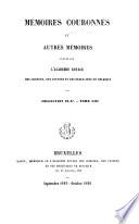 Mémoires couronnés et mémoires des savants étrangers