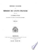 Mémoires couronnés et mémoires des savants étrangers, publiés par l'Academie royale des sciences et belles-lettres de Bruxelles