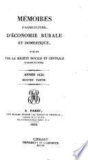 Mémoires d'agriculture, d'économie rurale et domestique