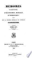 Mémoires d'agriculture, d'économie rurale et domestique