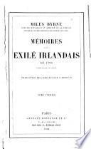 Memoires d'un exilé Irlandais de 1798