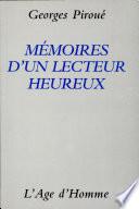 Mémoires d'un lecteur heureux