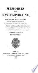 Mémoires d'une contemporaine i.e. Elzelina van Aylde Jonghe , ou Souvenirs d'une femme sur les principaux personnages de la République, du Consulat, de l'Empire, etc. Tom. 1, 2 edited by A. Lesourd; tom. 3-8 edited and mainly written by A. Malitourne, with contributions by A. Pichot, J. E. C. Nodier, and C. M. Catherinet de Villemarest