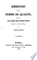 Mémoires d'une femme de qualité sur Louis XVIII, sa cour et son règne