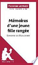 Mémoires d'une jeune fille rangée de Simone de Beauvoir (Fiche de lecture)