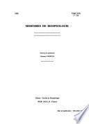 Mémoires de biospéologie