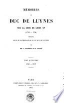 MÉMOIRES DE DUC DE LUYNES SUR LA COUR DE LOUIS XV (1735-1758)