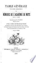 Mémoires de l'Académie de Metz