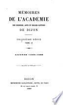 Mémoires de l'Académie des sciences, arts et belles lettres de Dijon