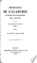 Mémoires de l'Académie des sciences, arts et belles-lettres de Dijon