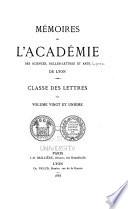 Mémoires de l'Académie des sciences, belles-lettres et arts de Lyon