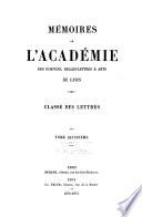 Mémoires de l'Académie des sciences, belles-lettres et arts de Lyon