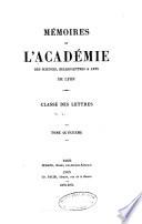 Mémoires de l'Académie des sciences, belles-lettres et arts de Lyon