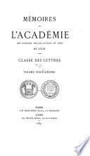 Mémoires de l'Académie des sciences, belles-lettres et arts de Lyon