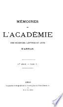 Mémoires de l'Académie des sciences lettres et arts d'Arras