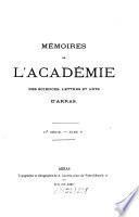 Mémoires de l'Académie des Sciences, Lettres et Arts d'Arras