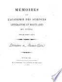 Mémoires de l'Académie des Sciences, Littérature et Beaux Arts pour les années X. [1802]-1812. Littérature et beaux arts. (Mémoires présentés à la Classe de littérature et beaux arts.).