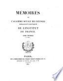 Mémoires de l'Académie des Sciences Morales et Politiques de l'Institut de France