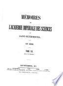 Memoires de l'Academie impériale des sciences de Saint-Pétersbourg