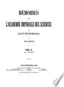 Mémoires de l'Académie Impériale des Sciences de St. Pétersbourg