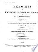 Mémoires de l'Académie impériale des sciences de St.-Pétersbourg