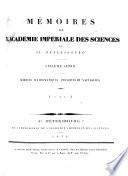 Mémoires de l'Académie impériale des sciences de St. Petersbourg. Sciences mathématiques, physiques et naturelles
