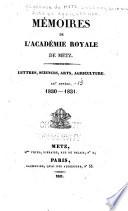 Mémoires de l'Académie royale de Metz