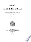 Mémoires de l'Académie royale des sciences, des lettres et des beaux-arts de Belgique