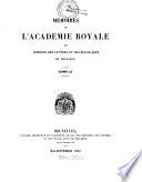 Mémoires de l'Académie Royale des Sciences, des Lettres et des Beaux-Arts de Belgique