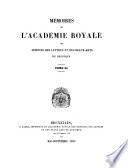 Mémoires de l'Académie royale des sciences, des lettres et des beaux-arts de Belgique. ..
