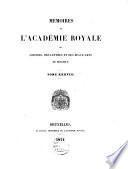 Mémoires de l'Académie Royale des Sciences, des Lettres et des Beaux-Arts de Belgique