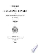 Mémoires de l'Académie royale des sciences, des lettres et des beaux-arts de Belgique