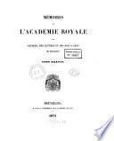 Mémoires de l'Académie Royale des Sciences, des Lettres et des Beaux-Arts de Belgique