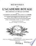 Memoires de l'Academie royale des sciences et belles lettres depuis l'avenement de Frederic Guillaume II. au throne