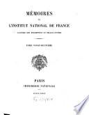 Mémoires de l'Institut de France, Académie des Inscriptions et Belles-Lettres