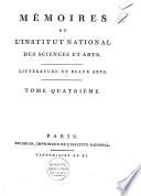 Mémoires de l'Institut National des Sciences et Arts..