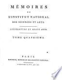 Mémoires de L'Institut national des sciences et arts. Littérature et beaux-arts