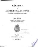 Mémoires de l'Institut royal de France, Académie des inscriptions et belle-lettres