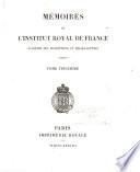 Mémoires de l'Institut royal de France, Académie des inscriptions et belle-lettres