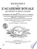 MÉMOIRES DE L ́ACADÉMIE ROYALE DES SCIENCES ET BELLES- LETTRES DEPUIS L ́AVÉNEMENT DE FRÉDERIC GUILLAUME II AU THRONE